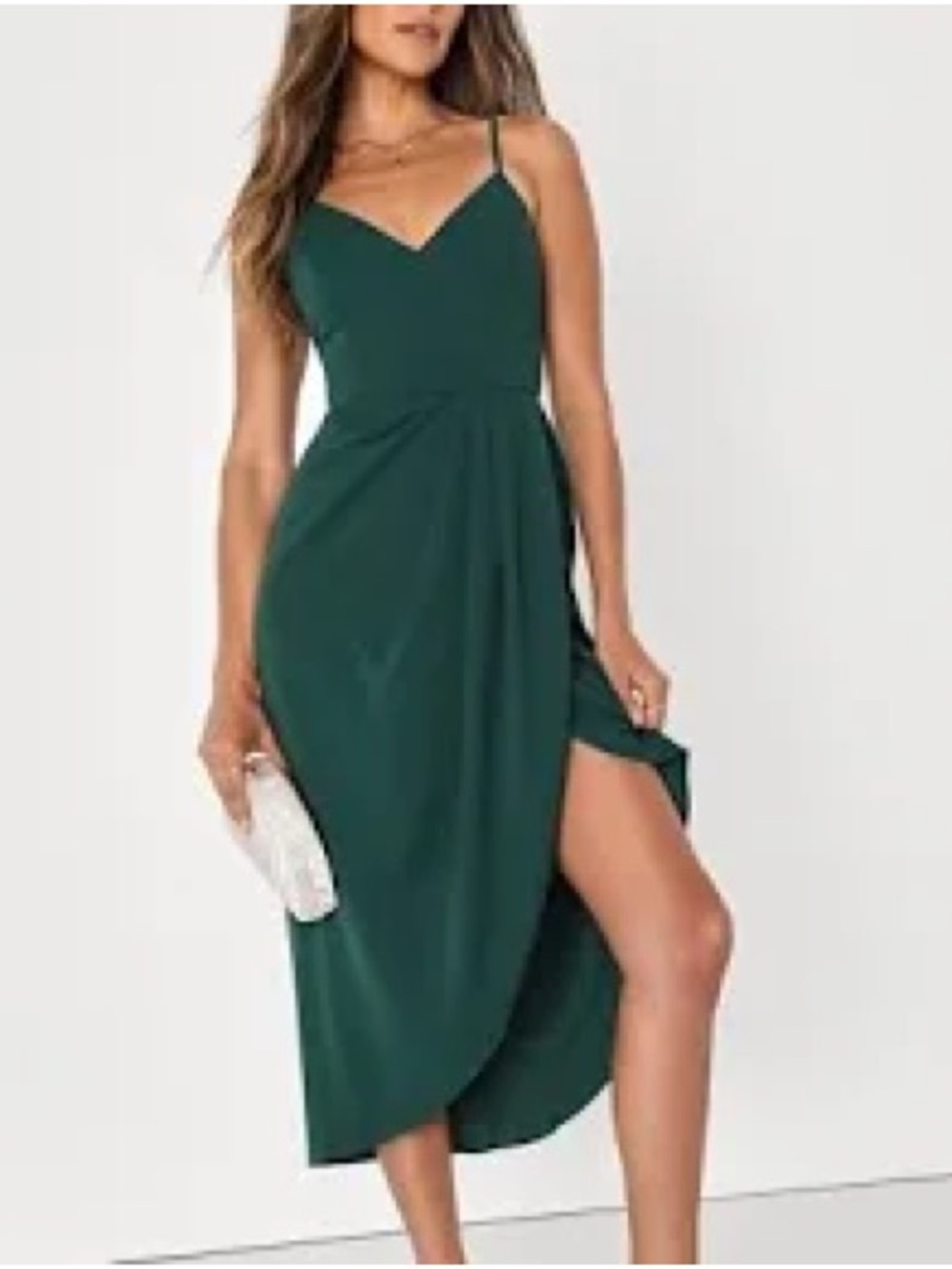 Green wrap dress